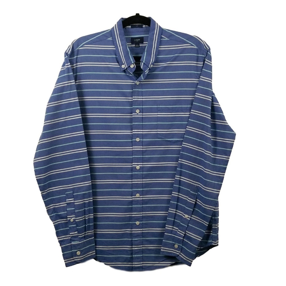 J. Crew Mens Slim Fit Casual Cotton Shirt L 17